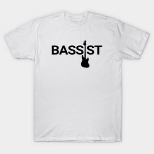 Bassist Bass Guitar Silhouette Light Theme T-Shirt